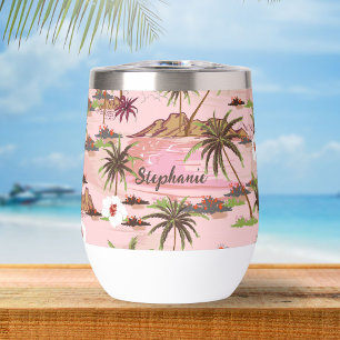 Nom du monogramme personnalisé de palmier floral t