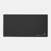 Nom du monogramme personnalisé en cuir d'or noir (Recto)