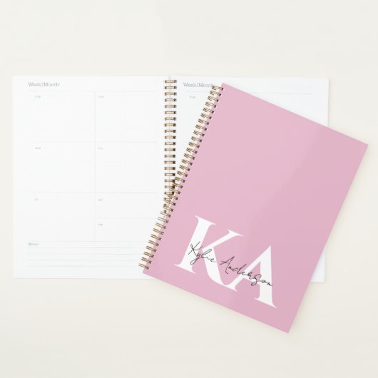 Nom du monogramme personnel rose moderne - (Devant avec enveloppe)