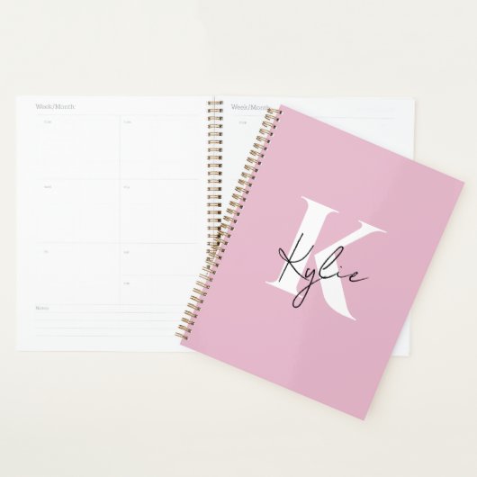 Nom du monogramme personnel rose moderne - (Devant avec enveloppe)