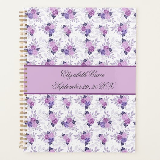 Nom du monogramme Purple rose Floral Baby Daily (Devant)