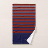 Nom du monogramme rayé bleu blanc bleu marine (Serviette à main)