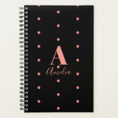 Nom du monogramme Rose noir Polka point (Devant)
