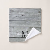 Nom du monogramme rustique du pays gris personnali (Gant de toilette)
