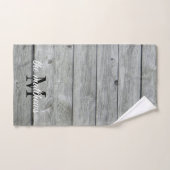 Nom du monogramme rustique du pays gris personnali (Serviette à main)