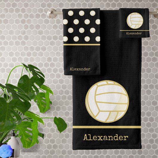 Nom du monogramme Volleyball Gold Black