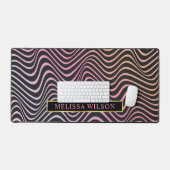 Nom du Motif Abstrait Wavy rose et noir (Clavier et souris)