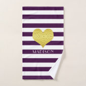 Nom du Motif Moderne Purple Stripes (Serviette à main)