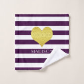 Nom du Motif Moderne Purple Stripes (Gant de toilette)