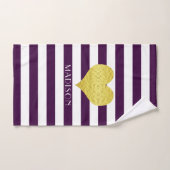 Nom du Motif Moderne Purple Stripes (Serviette à main)