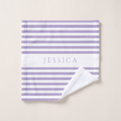 Nom du Motif Moderne Purple Stripes (Gant de toilette)