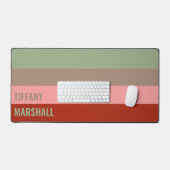 Nom du Motif Sage Green Brown Rose Red Stripes (Clavier et souris)