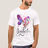 Nom du papillon floral de mariée Boho T-shirt (Devant)