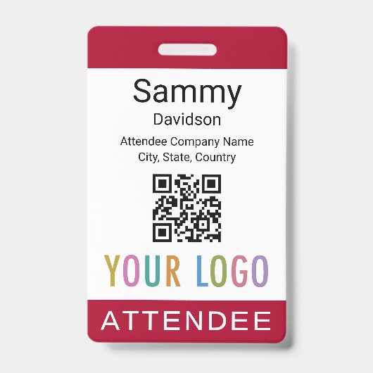 Nom du participant Badge QR Code Événement Logo Ro (Avant)