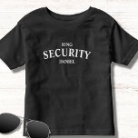 Nom du porteur de l'anneau de sécurité<br><div class="desc">Faites de votre porte-bague une sensation spéciale avec ce t-shirt de sécurité. Cliquez sur - personnaliser - pour ajouter facilement votre nom personnalisé. Design élégant noir et blanc.</div>