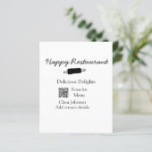 Nom du restaurant scan QR menu ajouter les coordon (Debout devant)