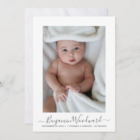 Nom du script 2 Faire-part de naissance de superpo (Devant / Derrière)