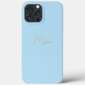 Nom du script coque iphone personnalisé bleu pâle (Verso)