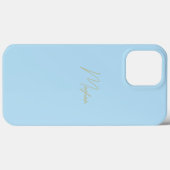 Nom du script coque iphone personnalisé bleu pâle (Verso (horizontal))