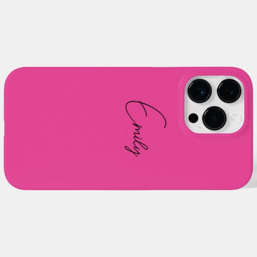 Nom du script coque iphone personnalisé rose éléga (Verso (horizontal))