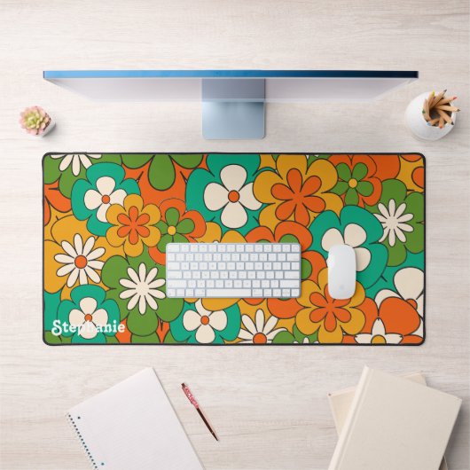 Nom du script de fleurs Super colorées rétro (Bureau 1)