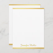 Nom du script de main blanche or Modèle vertical (Devant / Derrière)