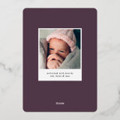 Nom du script d'huile Faire-part de naissance phot (Verso)