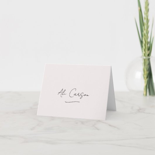 Nom du script Ecru Carte de remerciements plié (Devant)