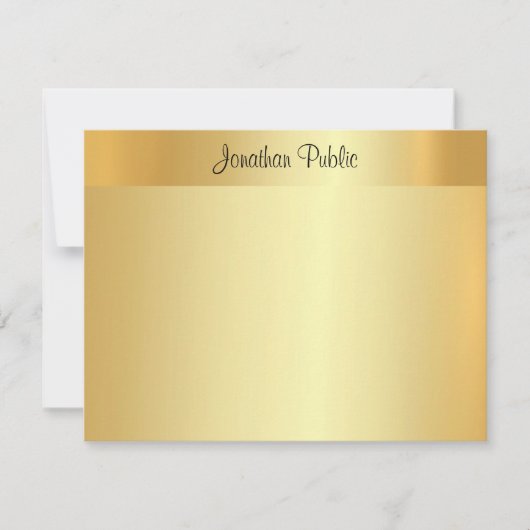 Nom du script Elegant Faux Gold Modèle Moderne (Devant)