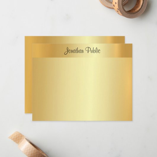 Nom du script Elegant Faux Gold Modèle Moderne (Devant/Arrière en situation)