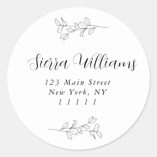 Nom du script Étiquette de l'adresse de retour ron (Devant)