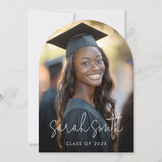 Nom du script moderne faire-part de graduation pho (Devant)