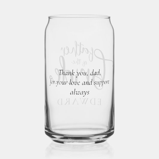 Nom du script moderne Père de la mariée Cadeau (Verso)