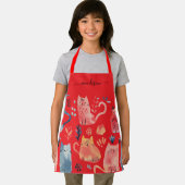 Nom du script motif de chat rouge mignon tablier (Insitu)