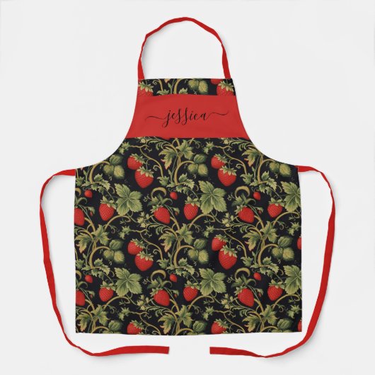 Nom du script motif de fraise gothique tablier (Recto)