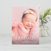 Nom du script Simple Modern Baby Faire-part de nai (Debout devant)