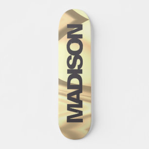 Nom du skateboard personnalisé Vague jaune or