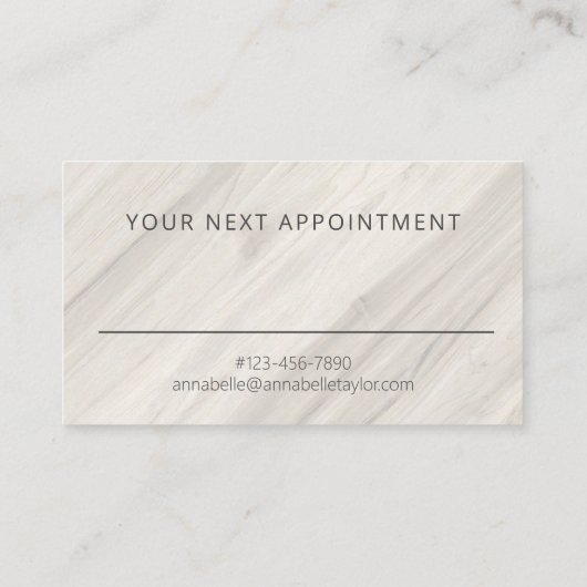 Nom du Spa naturel Carte de rendez-vous (Dos)