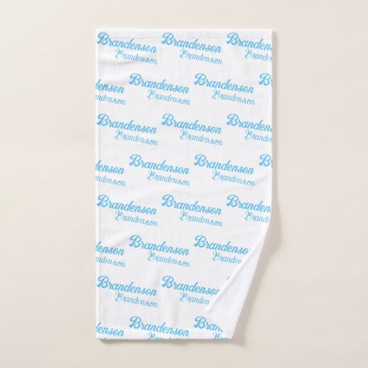 Nom du texte bleu moderne| Calligraphie (Serviette à main)