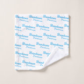 Nom du texte bleu moderne| Calligraphie (Gant de toilette)