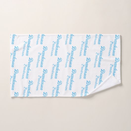 Nom du texte bleu moderne| Calligraphie (Serviette à main)