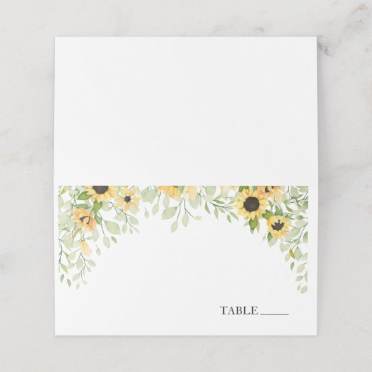 Nom du tournesol Cartes de place (Extérieur déplié)