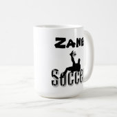 Nom Du Zane Avec Design De Football, Café Mug (Devant droit)