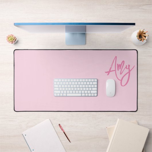 Nom écriture au pinceau pastel et rose (Bureau 1)
