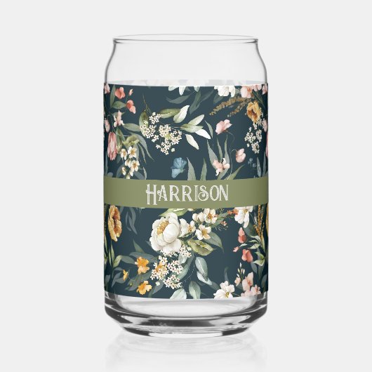 Nom, Elegant 1600s Still Life Florals Oxford Blue (Recto)