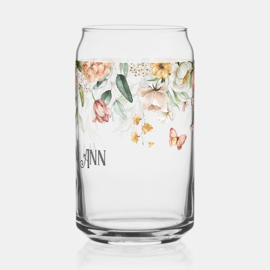 Nom, Elégant Aquarelle rose Blush Floral Drop (Gauche)