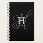 Nom élégant avec Calligraphie Monogramme Noir (Devant)