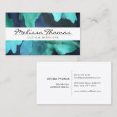 NOM ÉLÉGANT avec Carte de visite FLORAL BLEU (Devant / Derrière)