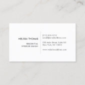 NOM ÉLÉGANT avec Carte de visite FLORAL BLEU (Dos)