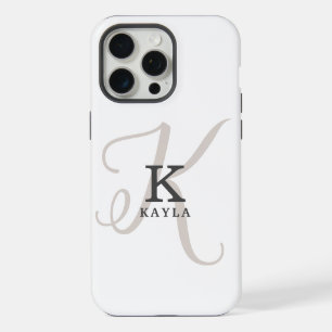 Nom élégant avec Monogramme de calligraphie sur bl